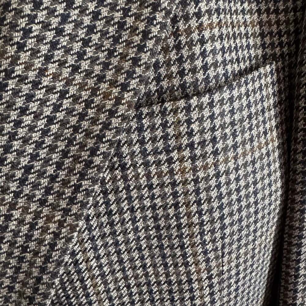 Vintage Pierre Balmain Sport Coat 48L 100% Wool Houndstooth Blazer Men’s - Picture 5 of 13